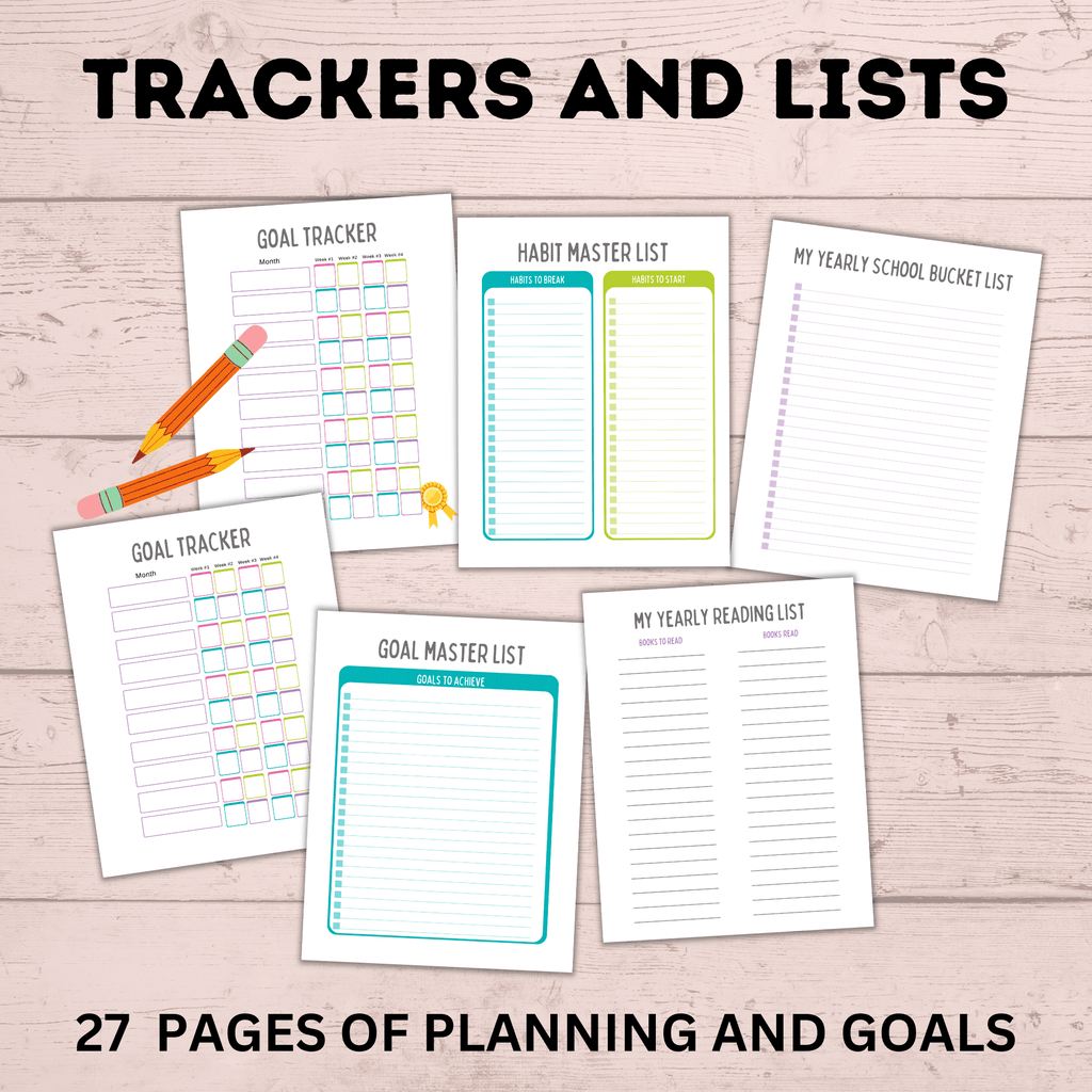 School Goal Planner for Kids | Kids Goals | Goals for Kids | Printables for Kids | Planner for Kids | School Planner | Digital Planner