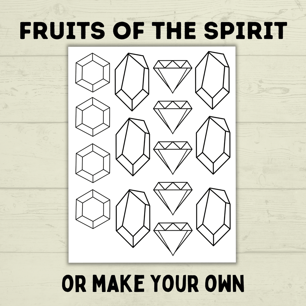 Fruits of the Spirit Craft, Treasure Chest Craft, Kids Craft Template, Sunday School Craft, Bible Lesson, Cut and Paste, Christian Activity