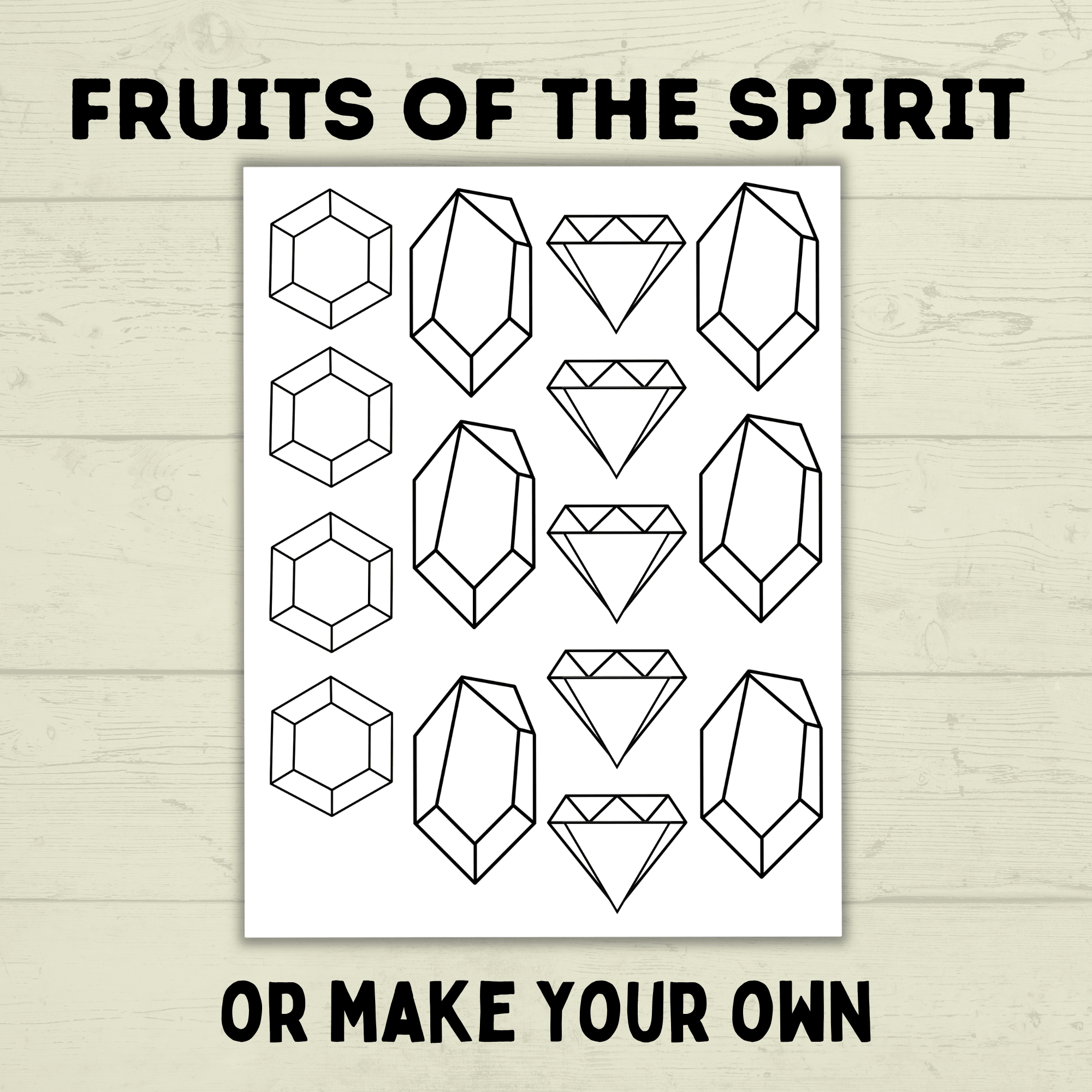 Fruits of the Spirit Craft, Treasure Chest Craft, Kids Craft Template, Sunday School Craft, Bible Lesson, Cut and Paste, Christian Activity