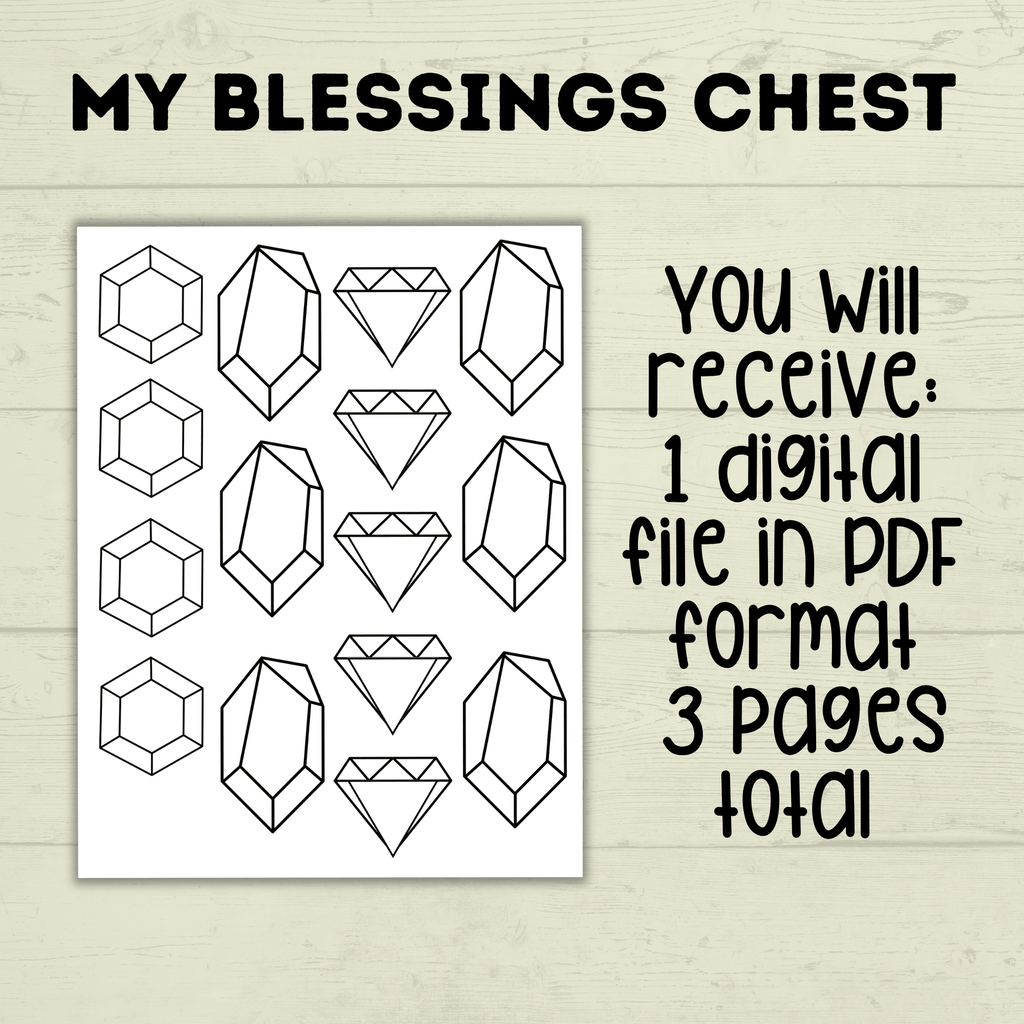 Count Your Blessings Treasure Chest, Sunday School Craft, Cut and Paste Craft, Thankful Craft for Kids