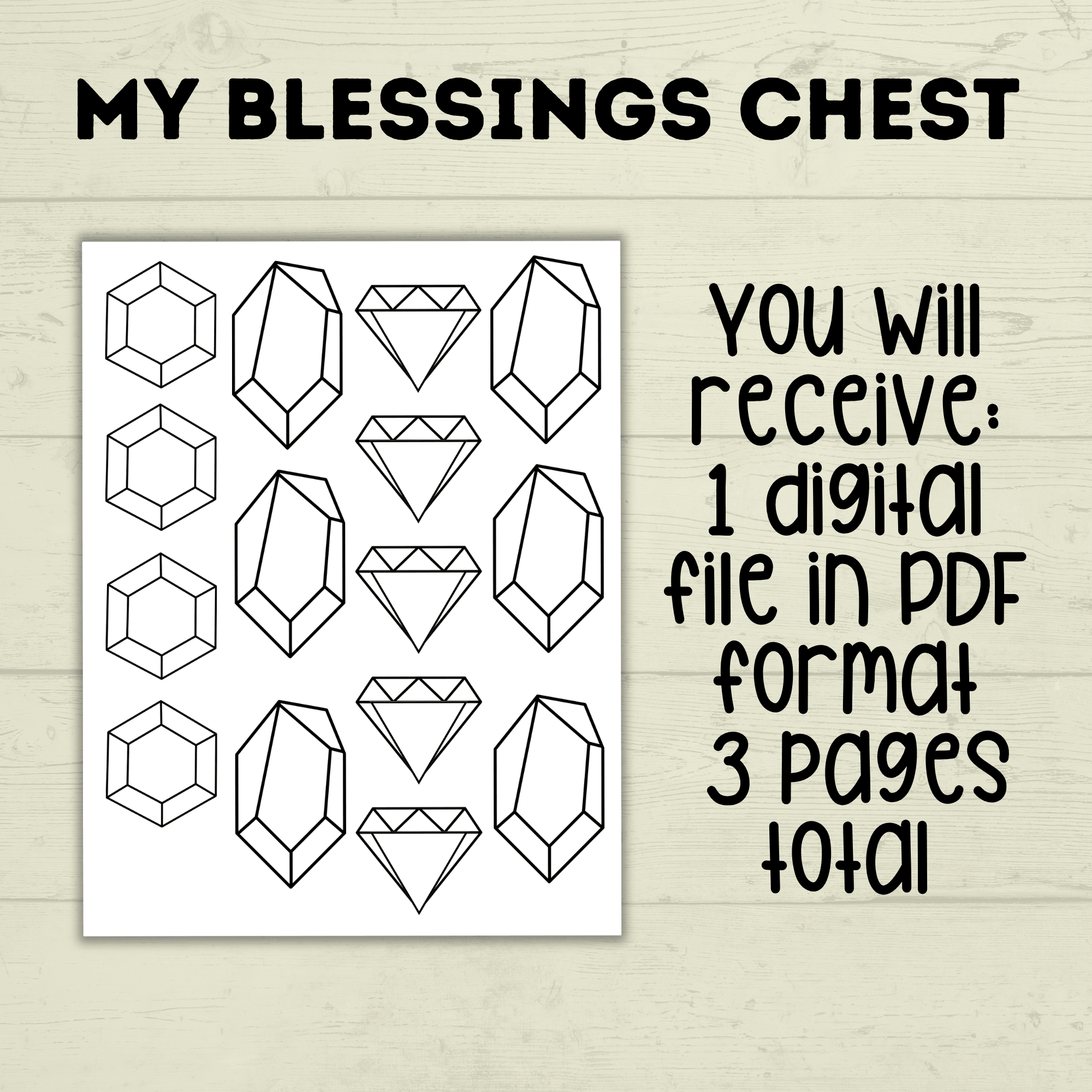 Count Your Blessings Treasure Chest, Sunday School Craft, Cut and Paste Craft, Thankful Craft for Kids
