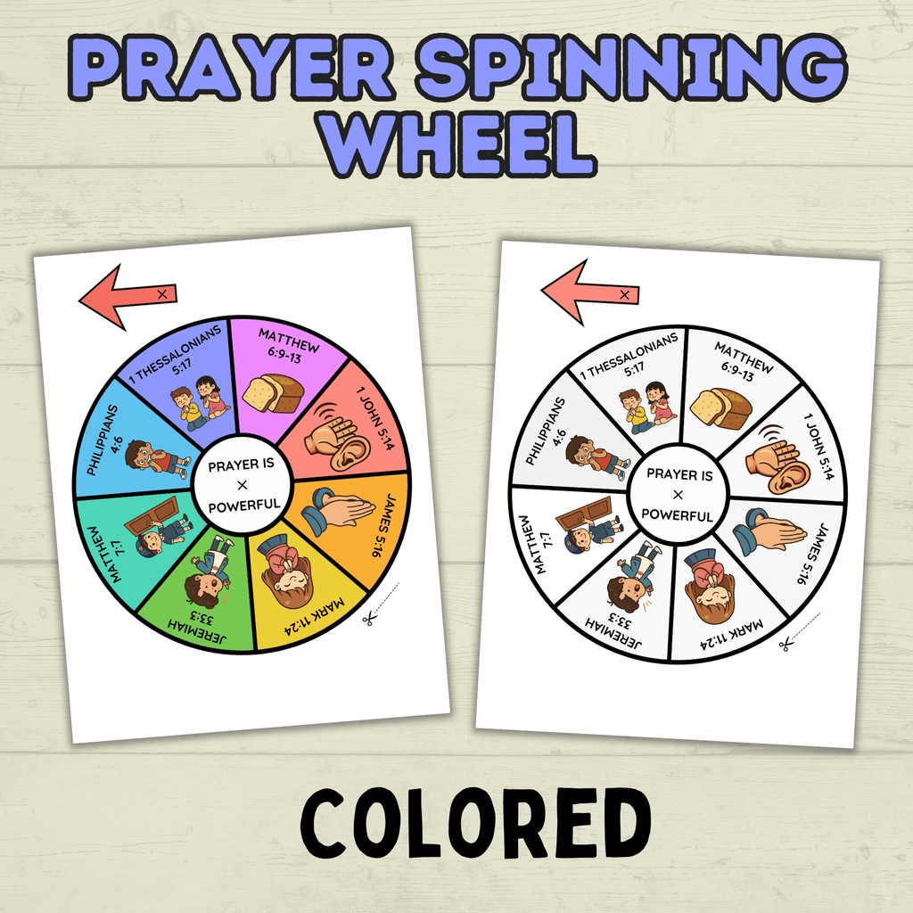 Prayer Spinner Craft, Prayer Craft for kids, Sunday School Craft, Bible Craft
