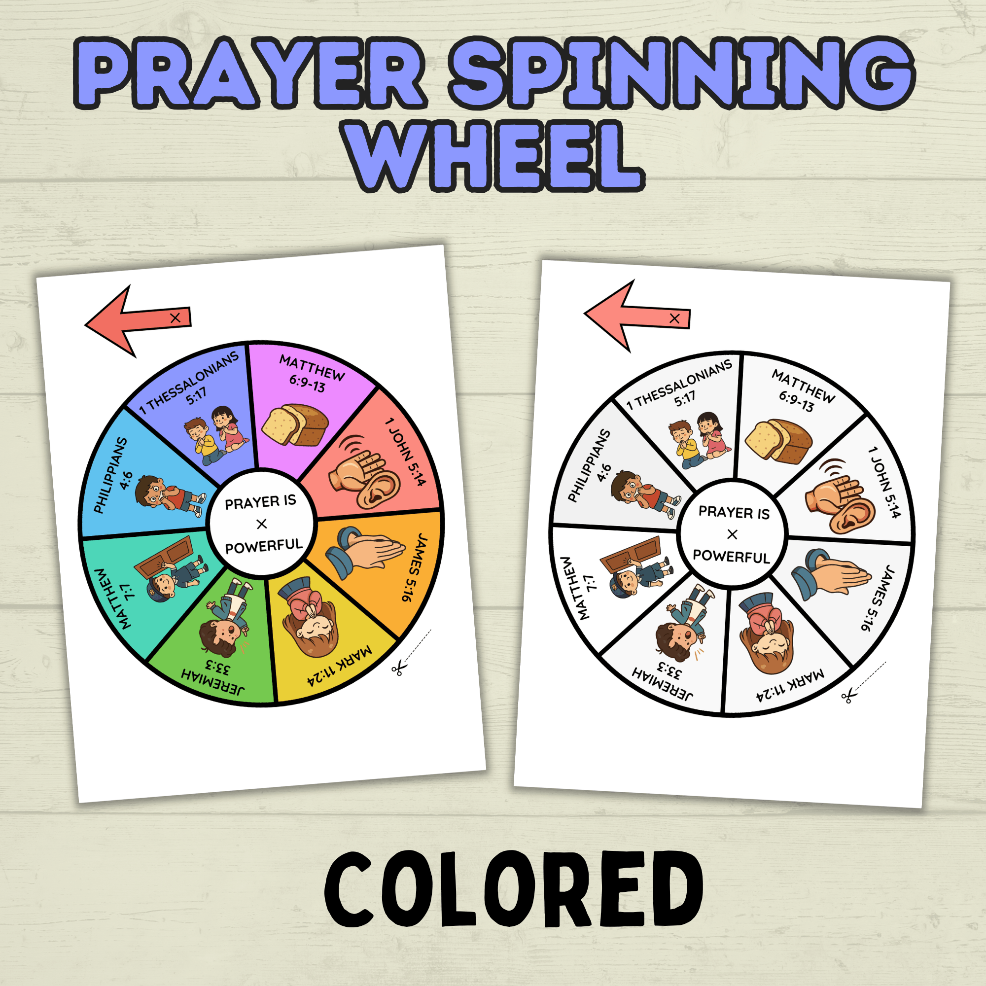 Prayer Spinner Craft, Prayer Craft for kids, Sunday School Craft, Bible Craft