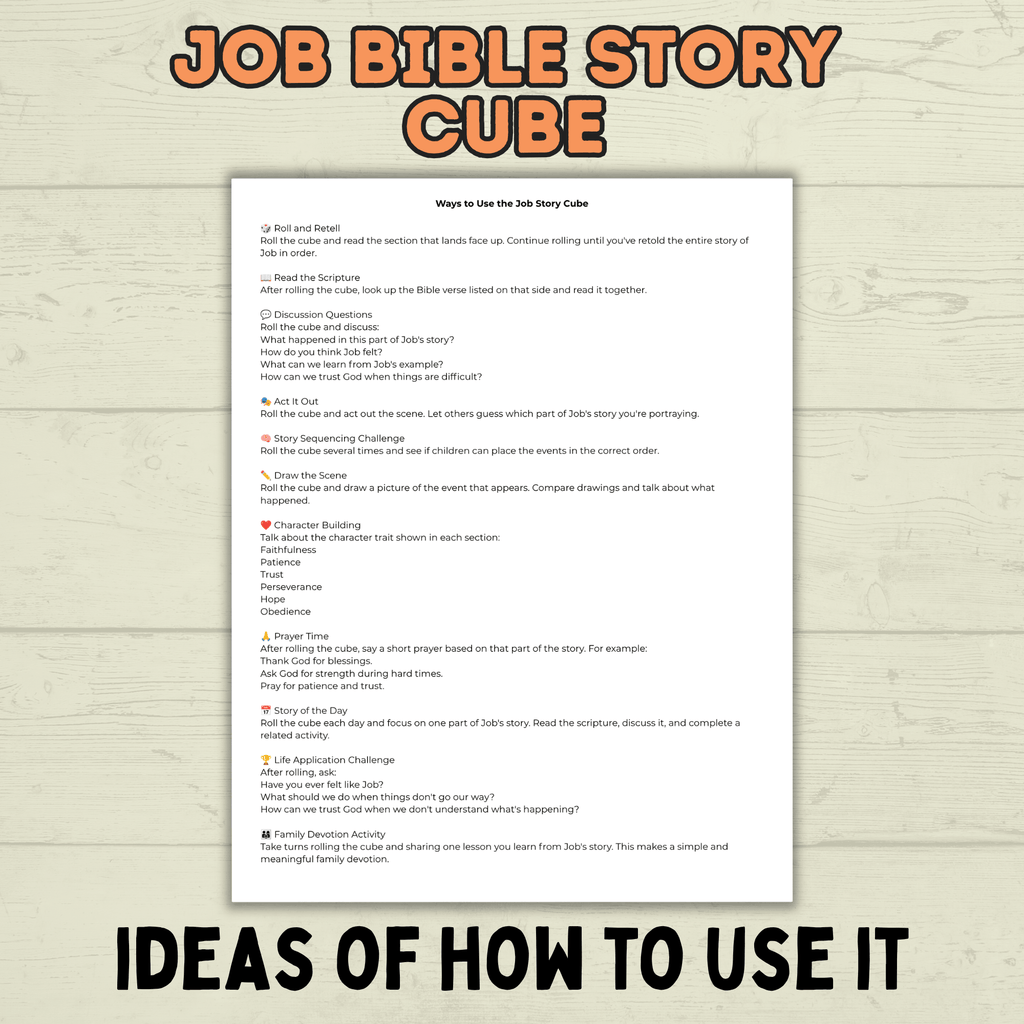 Job Bible Story Cube Craft, Sunday School Crafts, Cube Crafts, Bible Craft