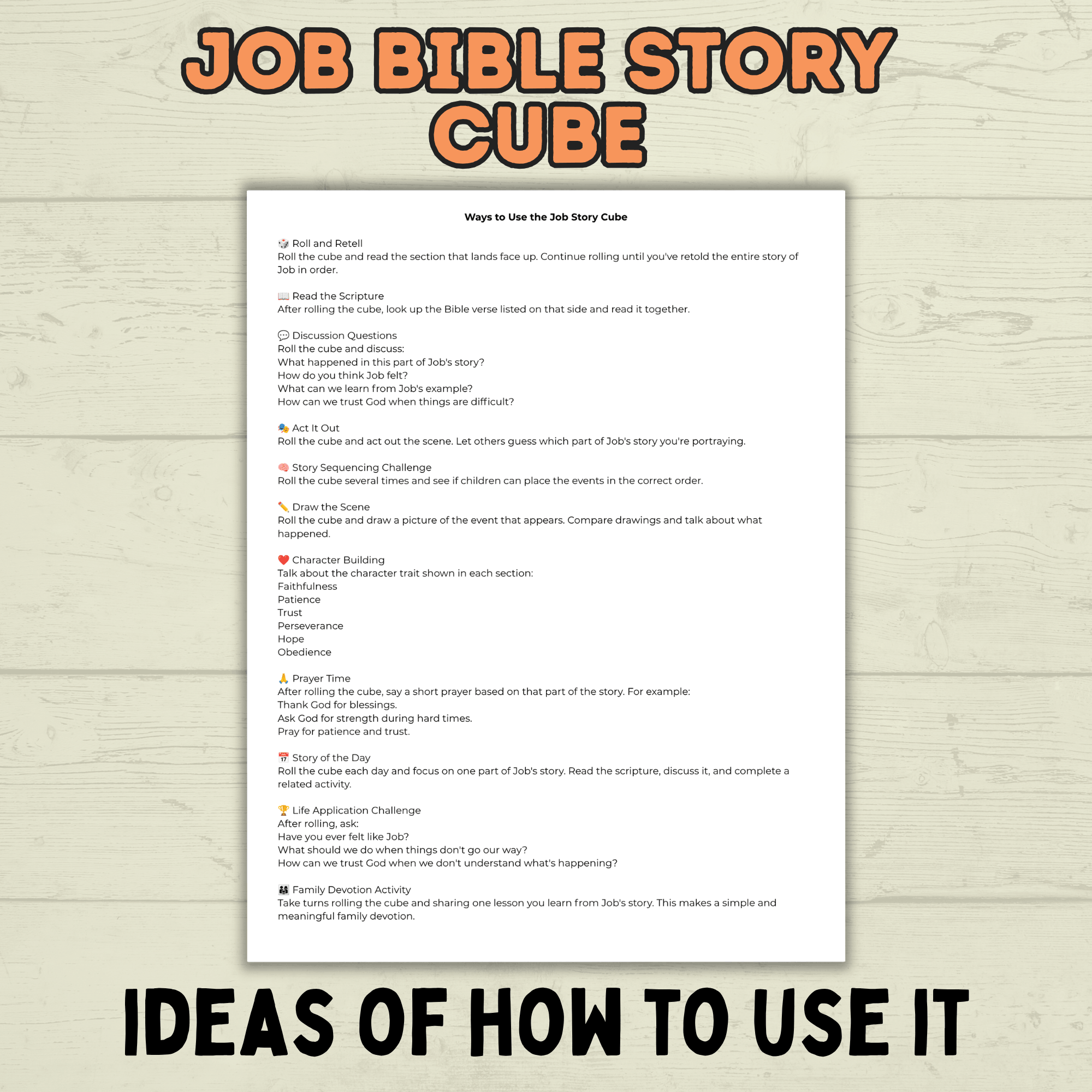 Job Bible Story Cube Craft, Sunday School Crafts, Cube Crafts, Bible Craft