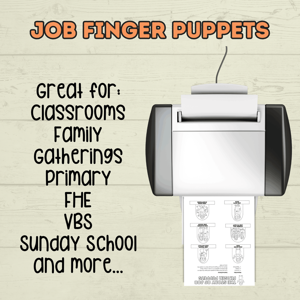 Job finger puppets for Kids, Job Bible Story, Homeschool, Job Craft, Bible Craft, Sunday School