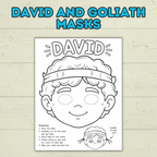 David and Goliath Masks, David Craft, Bible Story Craft, Christian Crafts, Homeschool, Bible Lesson, Sunday School