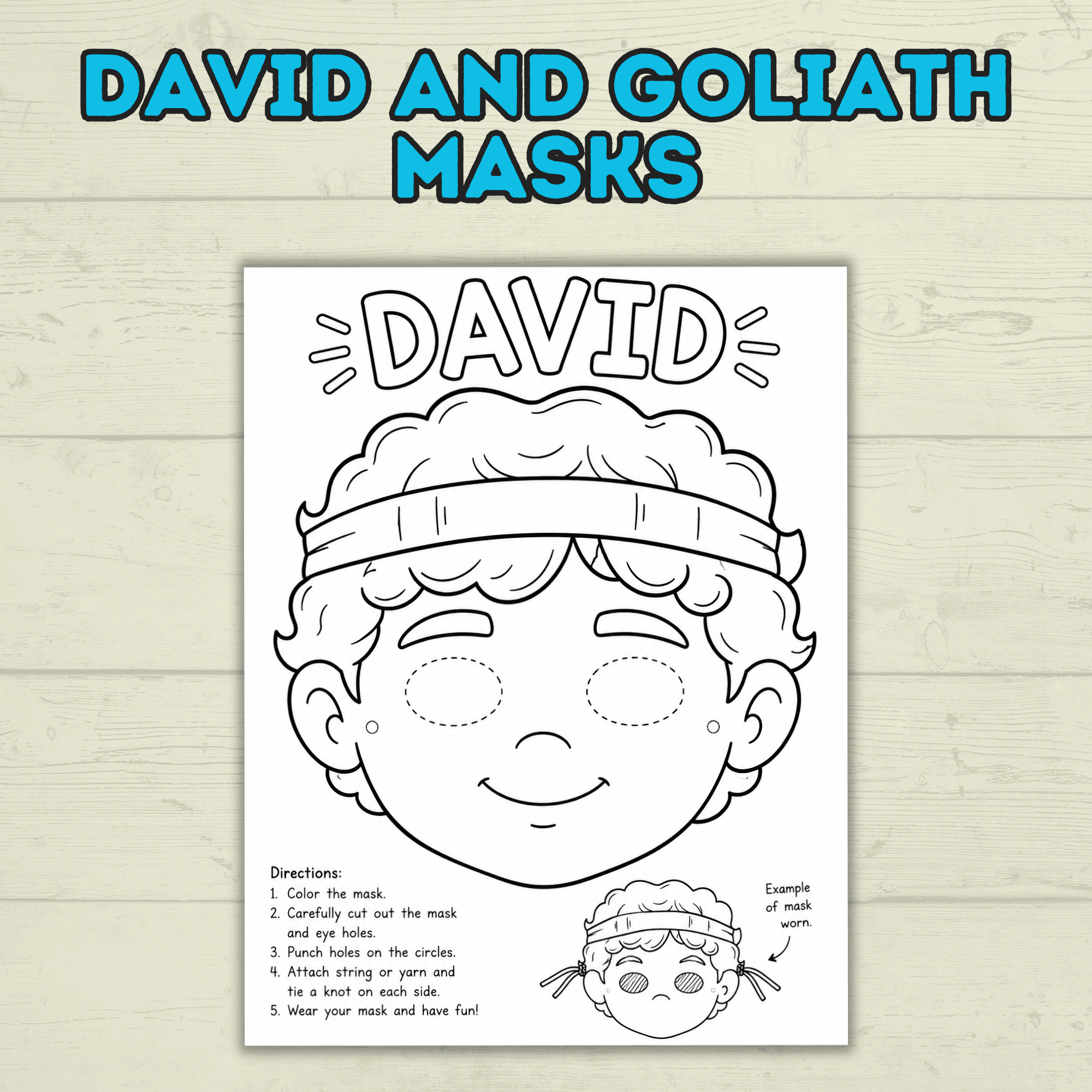 David and Goliath Masks, David Craft, Bible Story Craft, Christian Crafts, Homeschool, Bible Lesson, Sunday School