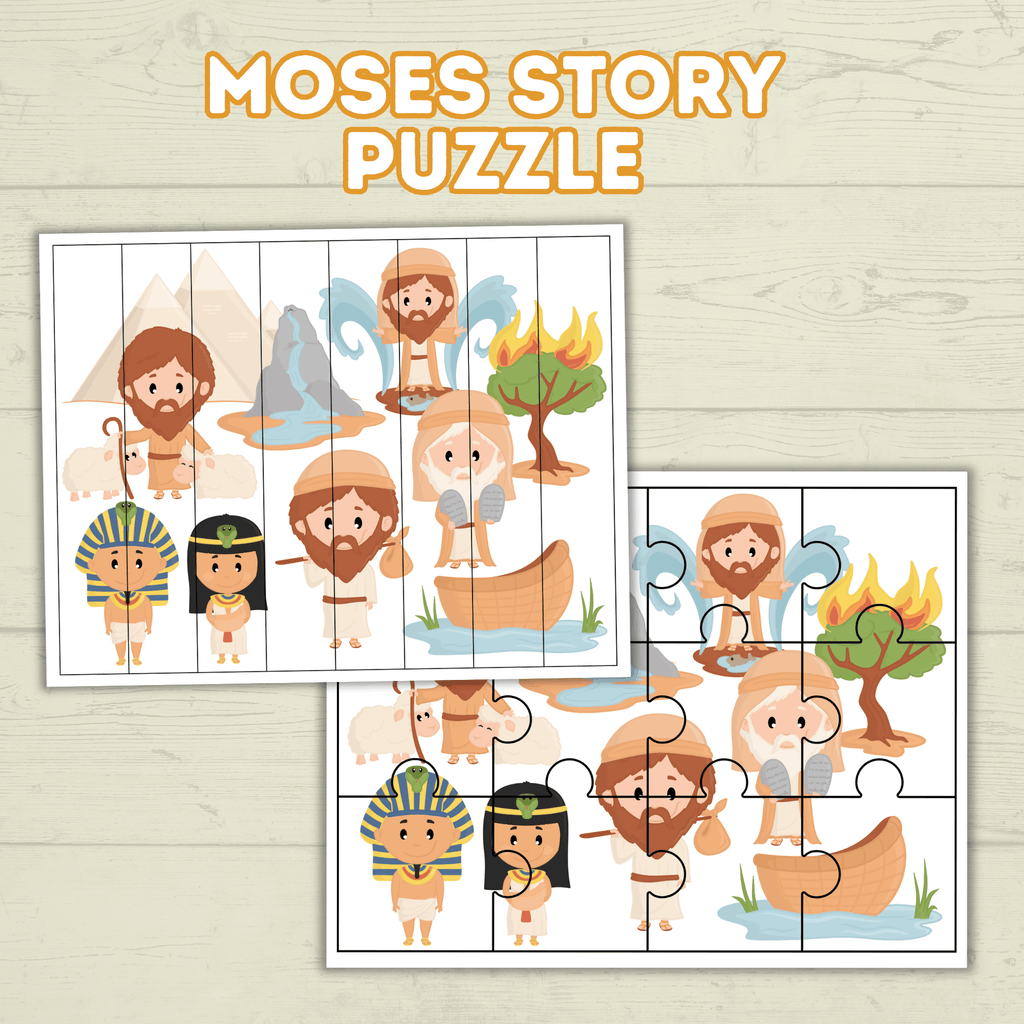 Moses Coloring Pages, Moses Activity Pack, Sunday School Activity, Bible Lesson, Old Testament, Genesis, Christian Craft, Moses and Exodus
