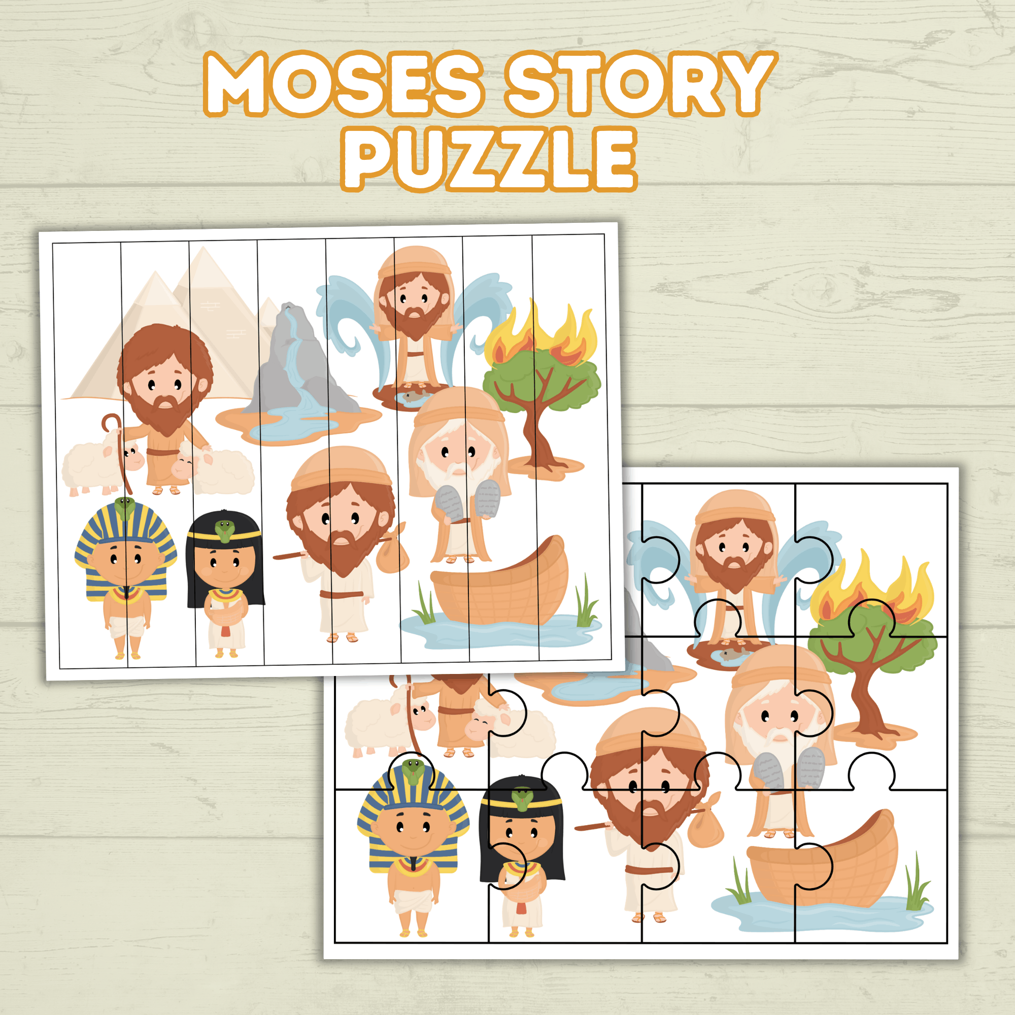 Moses Coloring Pages, Moses Activity Pack, Sunday School Activity, Bible Lesson, Old Testament, Genesis, Christian Craft, Moses and Exodus