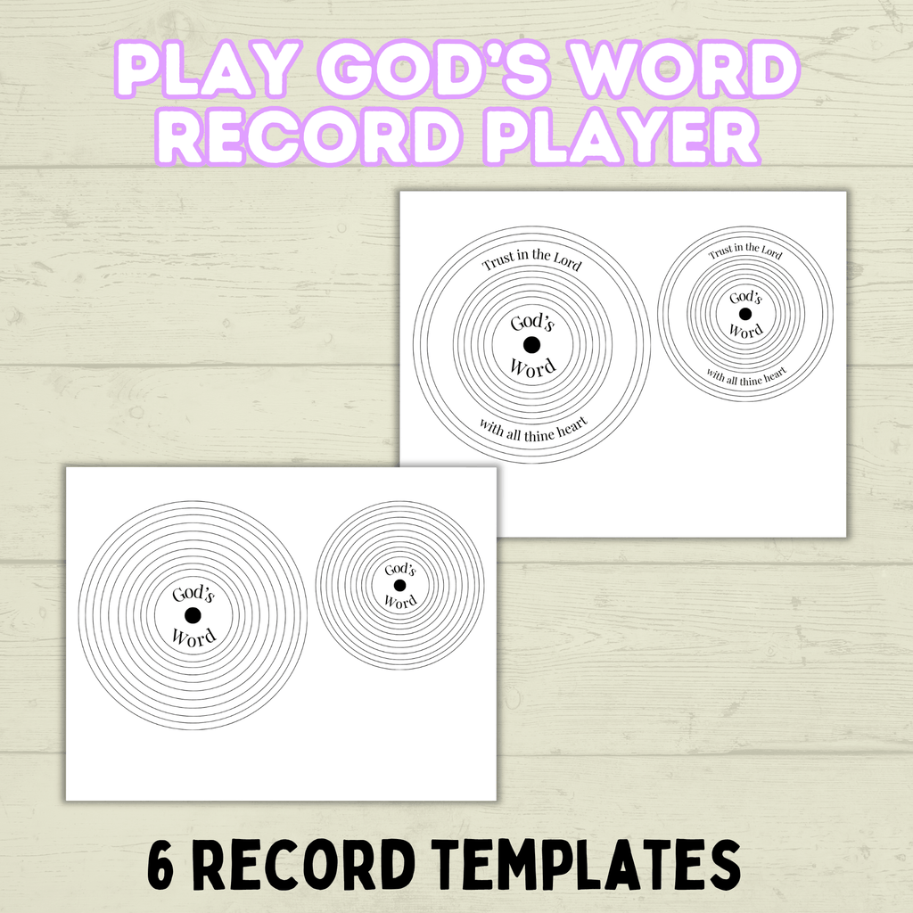 Sunday School Craft, Record Player Craft, God's Word Craft, Bible Craft, Scripture Craft, Bible Lesson, Christian Activity, Cut and Paste