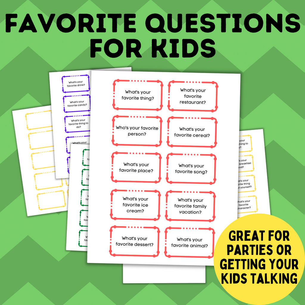 What's Your Favorite Questions for Kids Cards | Question Cards for Kids | Kid's Favorites