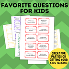 What's Your Favorite Questions for Kids Cards | Question Cards for Kids | Kid's Favorites