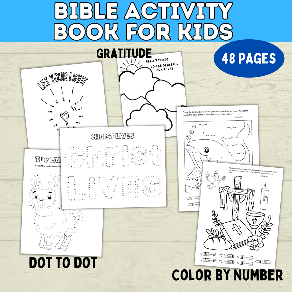 Bible Games | Bible Activity Sheets | Bible Placemat Activity Sheets | Bible Activity Pages for Kids | Homeschool | Vacation Bible School