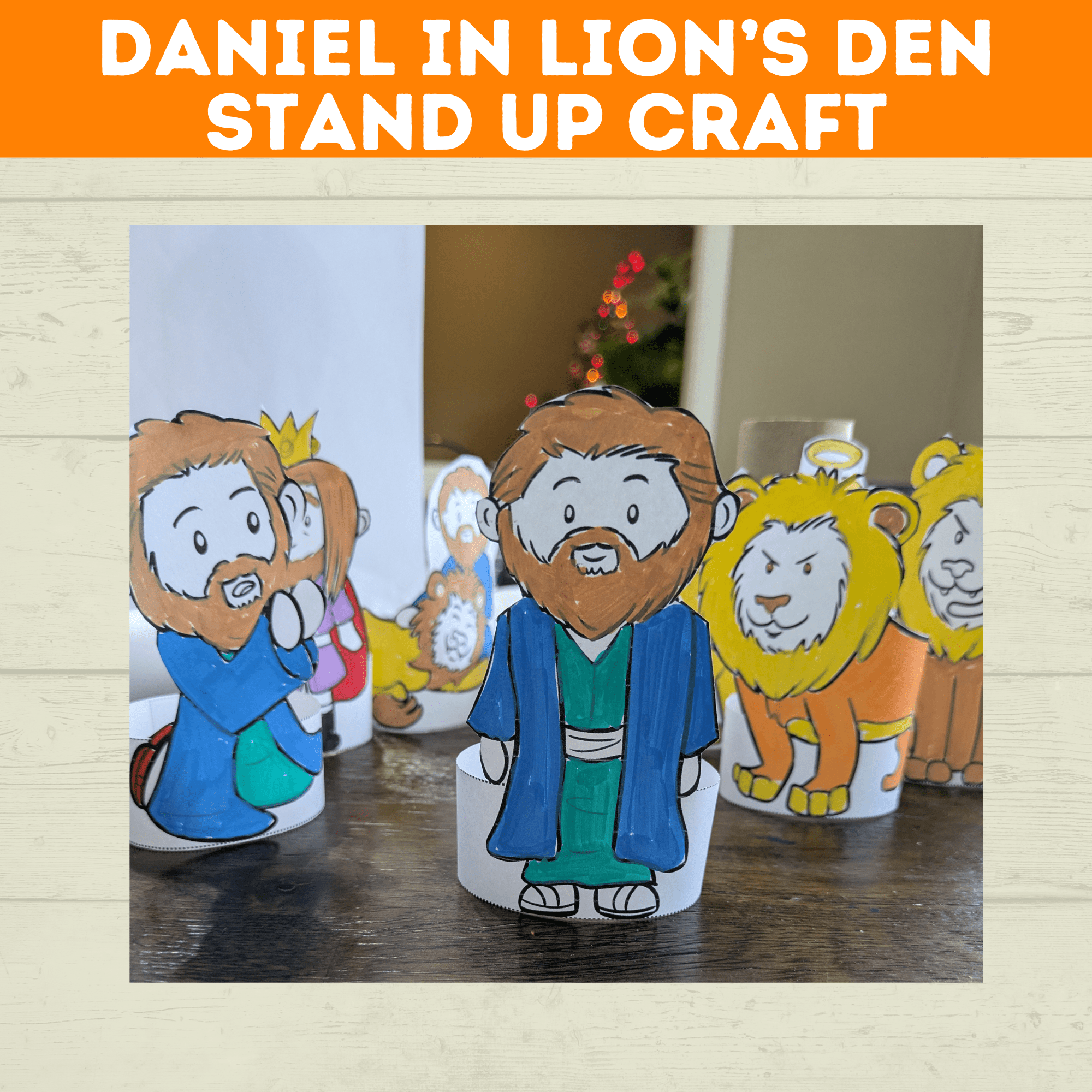 Bible Characters Daniel in the Lion's Den Craft for Kids, Sunday School Crafts, Bible Coloring Pages Lesson, Digital Download, PDF