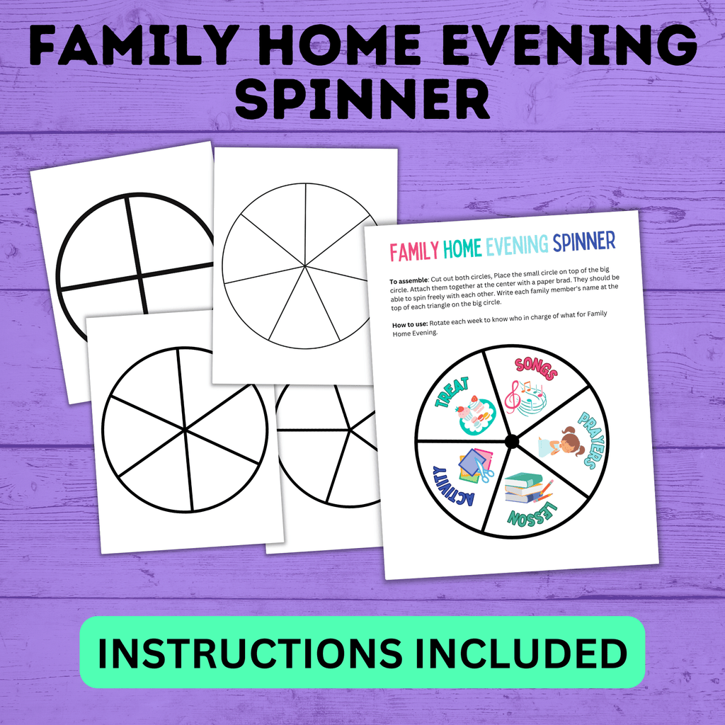Family Home Evening Schedule Spinner | FHE Scheduler | FHE Chart