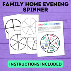 Family Home Evening Schedule Spinner | FHE Scheduler | FHE Chart