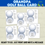 Grandparent's Day | Grandpa Card | Golf Ball Card | Golf Card for Grandpa | Papa Card | Grandad Card | Gramps Card | Digital Download