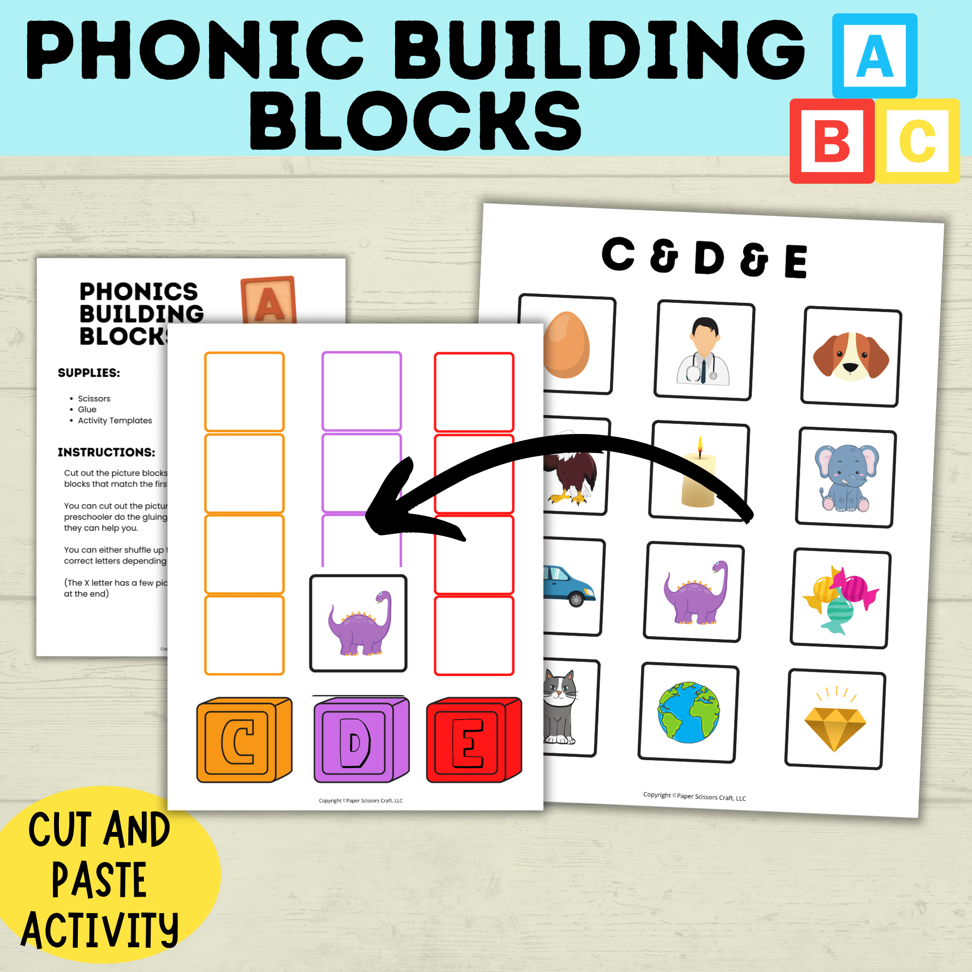 Phonic Letter Building Blocks | Phonics Activities | Alphabet Matching | Letter Sound Games | Phonic Puzzles | Preschool Crafts | Toddler