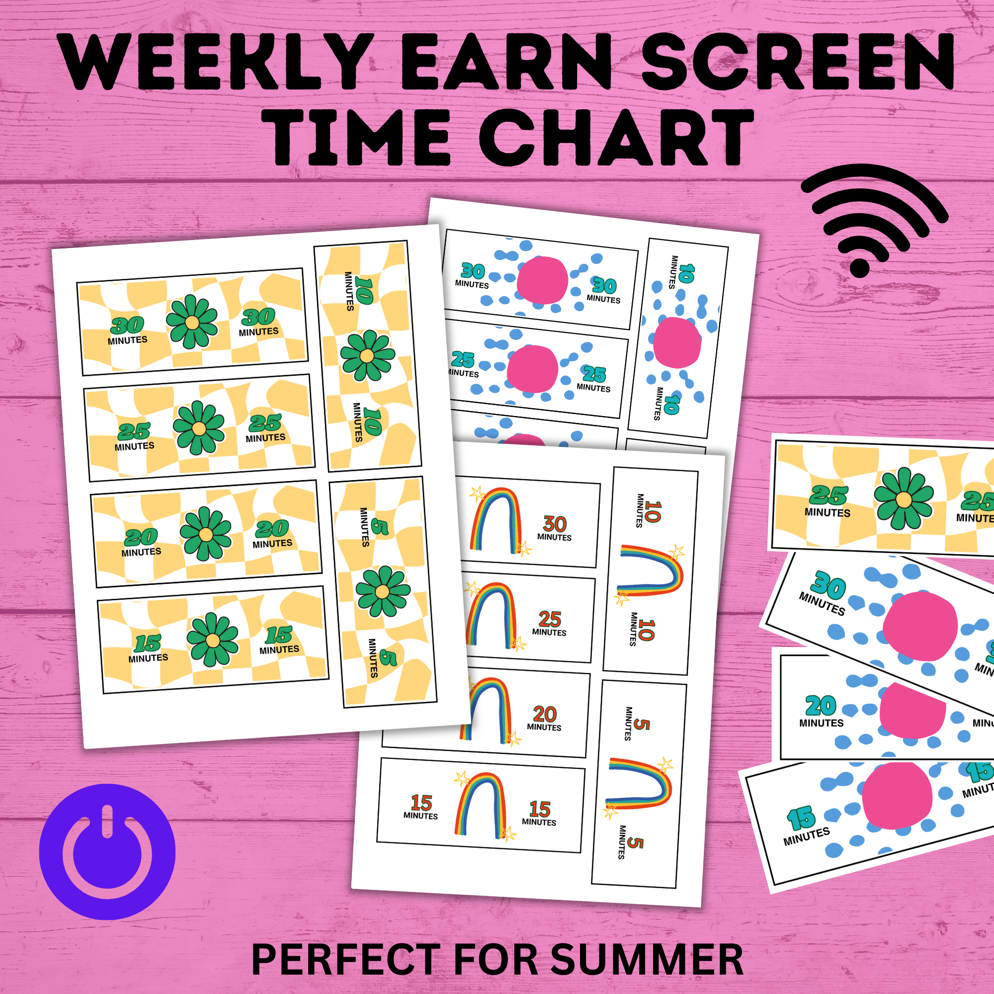 Weekly Earn Screen Time Chart for Kids | Screen Time Chart | TV Chart | Cell Phone Chart | Electronic Chart | Chore Chart | Kids Chart