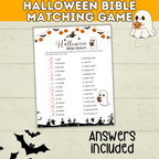 Halloween Bible Matching Game for Kids and Teens | PDF digital download printable | Halloween Games for Kids | Halloween Printables