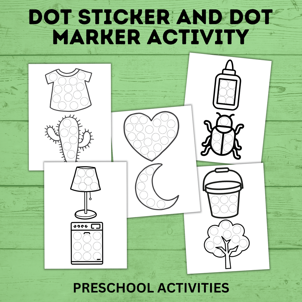 Dot Stickers Activity Sheets | Dot Markers Activity Sheets for Toddlers | Toddler Activities | Toddler Printables | Preschool Activity