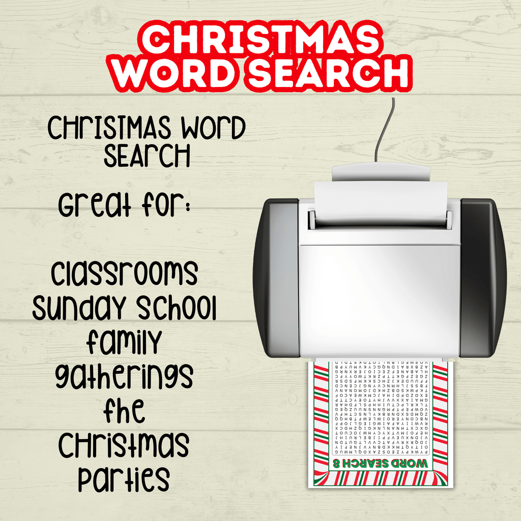 Christmas Word Search Puzzles for Kids, Fun Printable Game, Holiday Activity