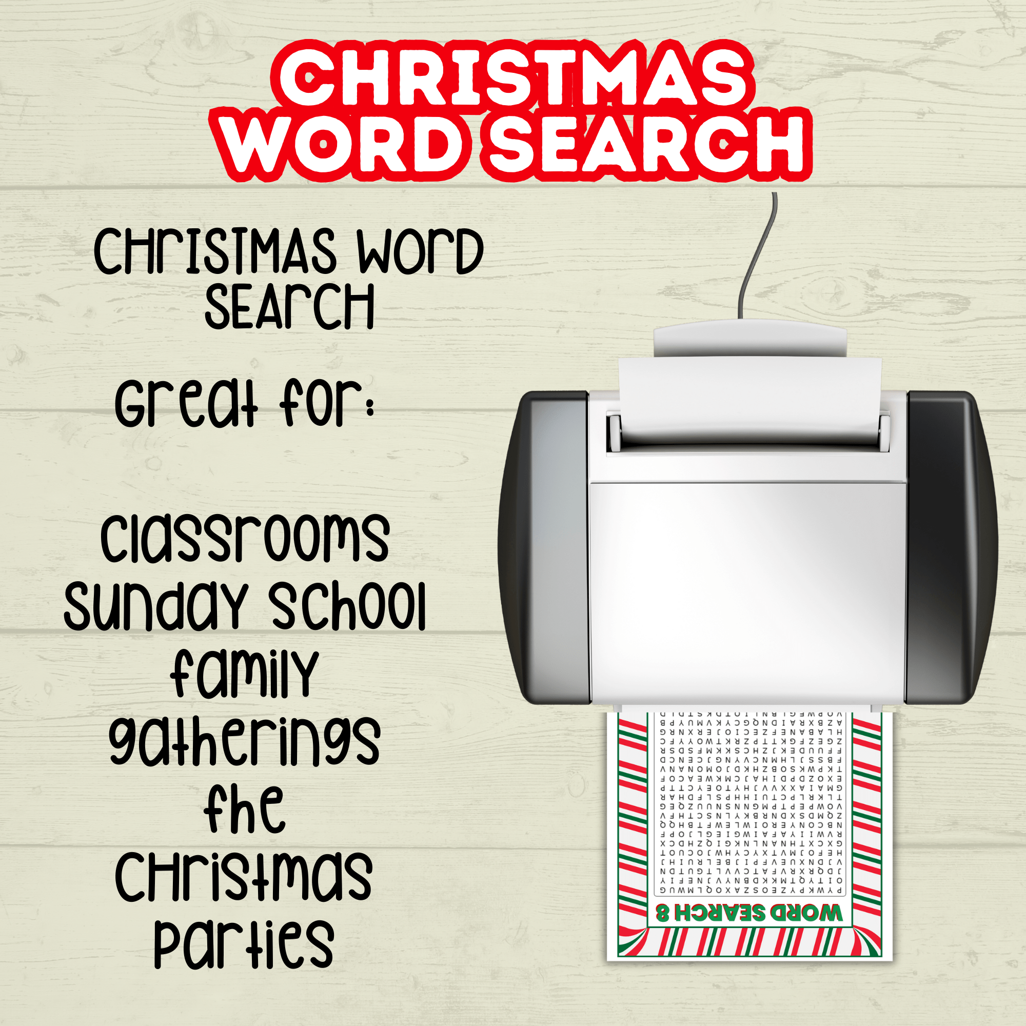 Christmas Word Search Puzzles for Kids, Fun Printable Game, Holiday Activity