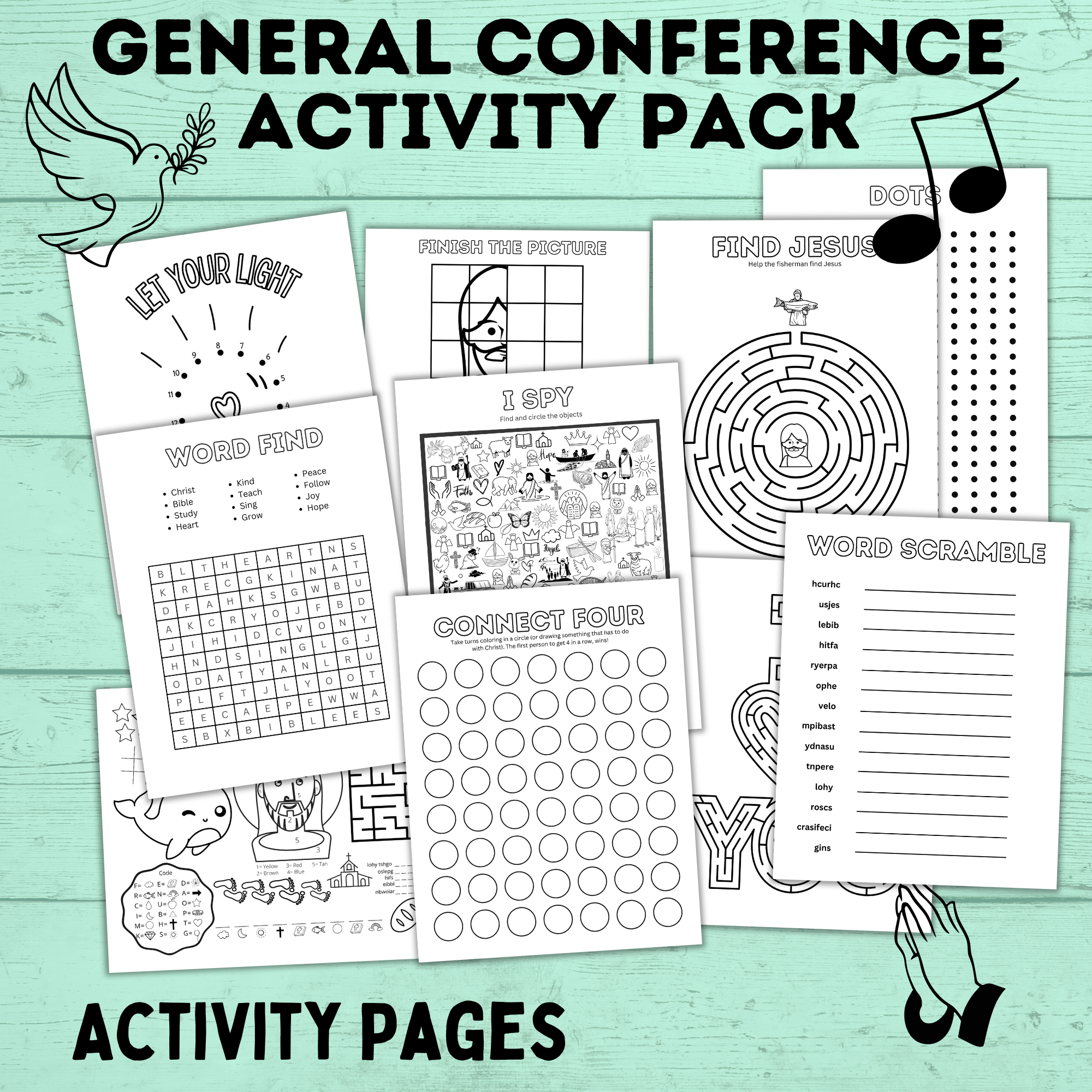 General Conference Activity Pack for Kids | Activity Pages for Kids | Kids Printables | Conference Printables | PDF download | Church
