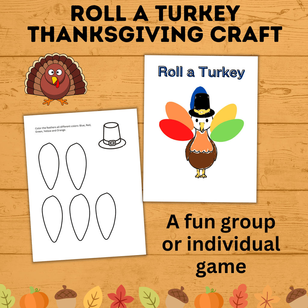 Roll a Turkey | Turkey Thanksgiving Game | Turkey Game | Game Printable | Fall Printable | Kids Game | Turkey Printable | Holiday Game