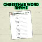 Christmas Classroom Party Printable Word Games for Kids, Group Activities, Family Reunion Holiday Game