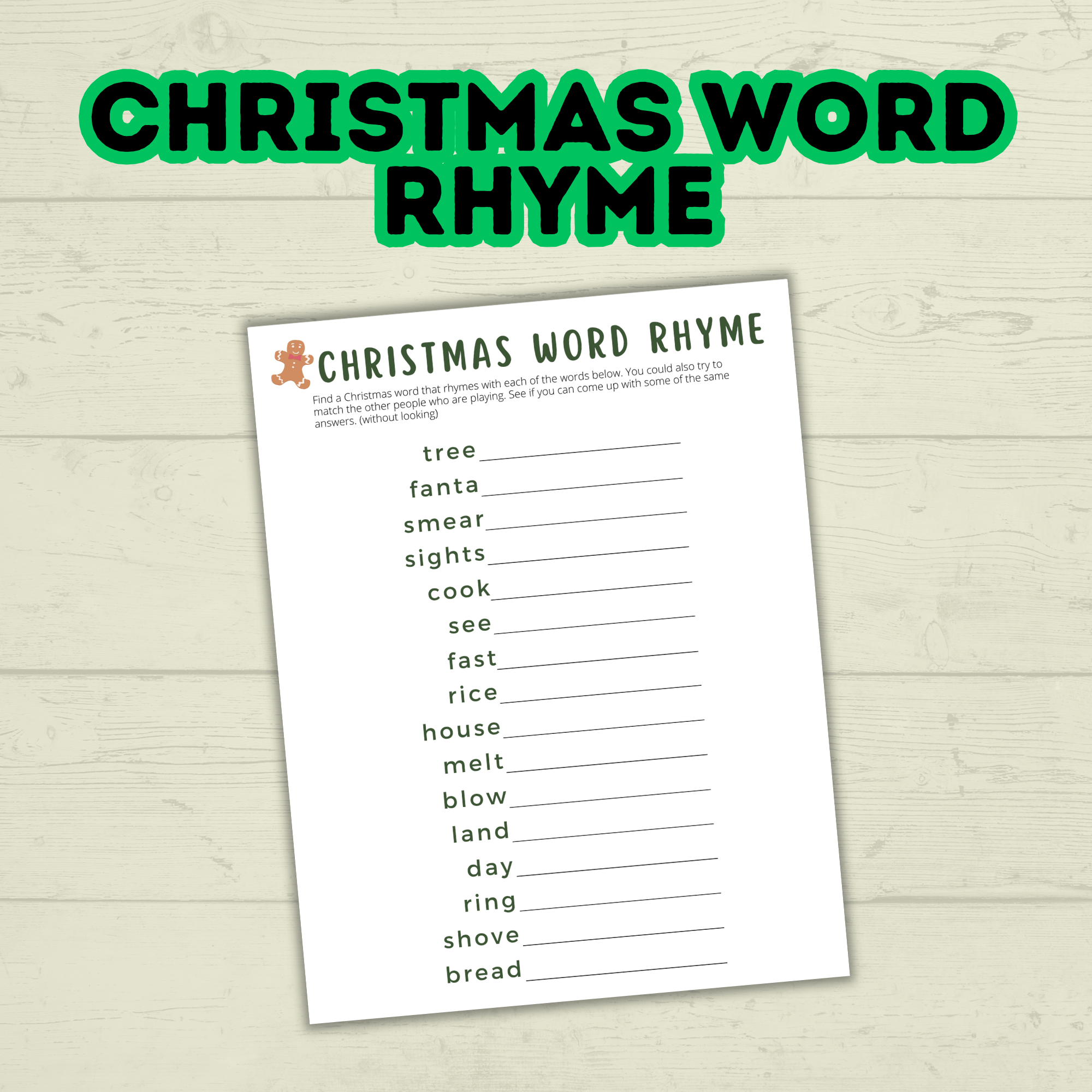 Christmas Classroom Party Printable Word Games for Kids, Group Activities, Family Reunion Holiday Game