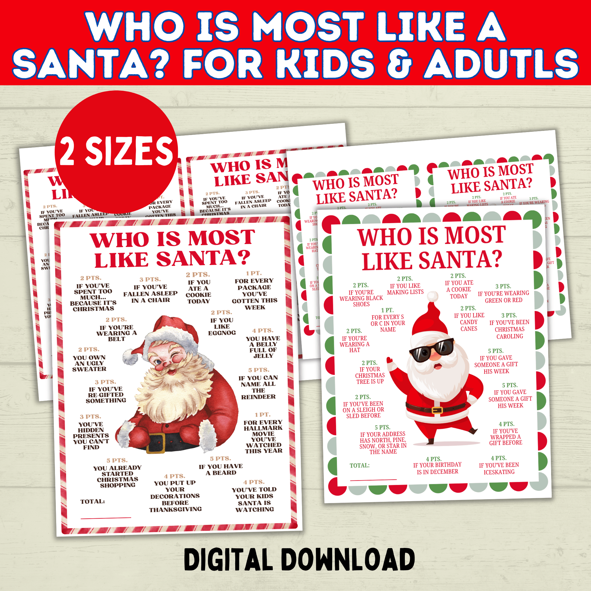 Christmas Holiday Party Games Bundle for Classrooms, Family Reunions, Kids, Adults