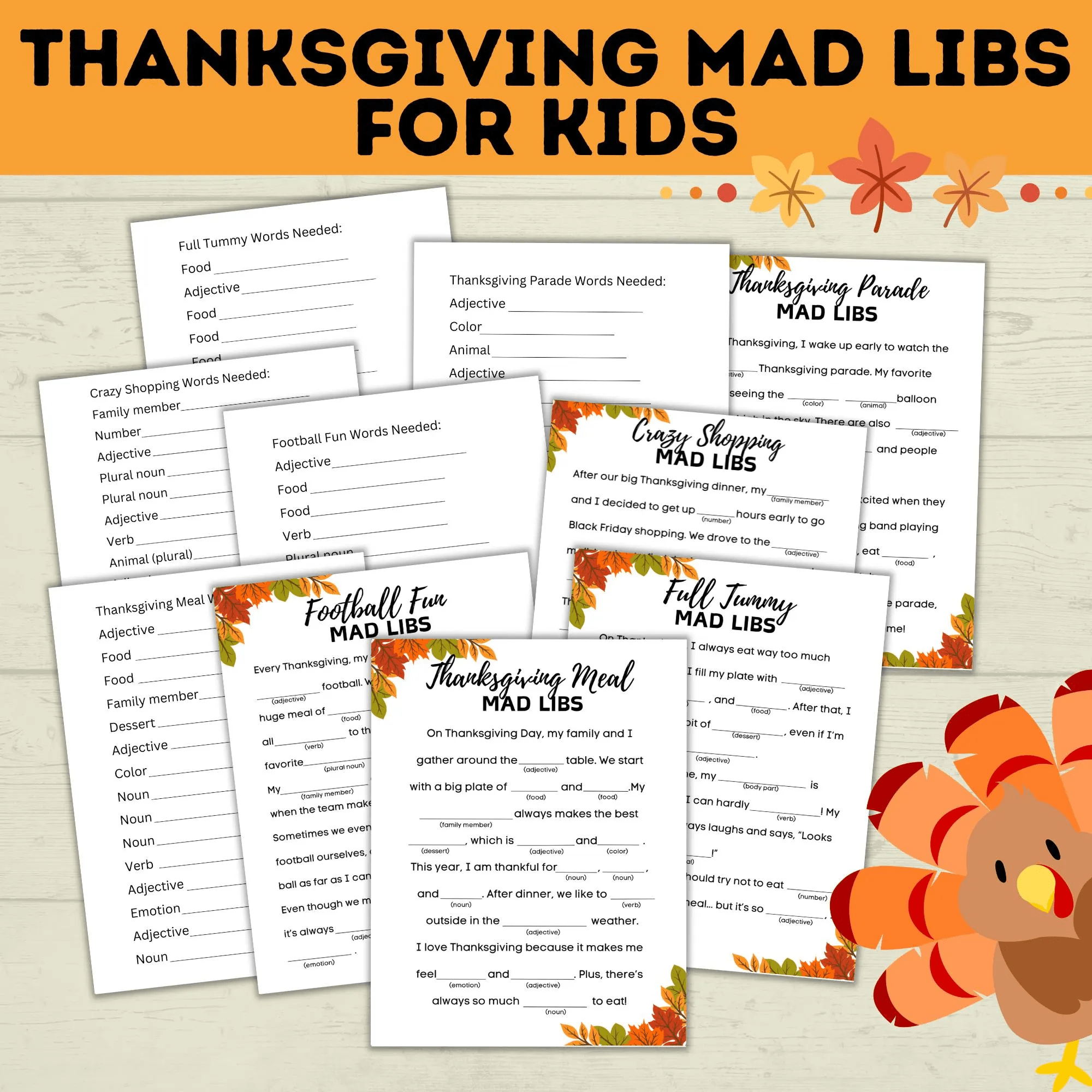 The Mega Kids Thanksgiving Activity and Crafts Bundle