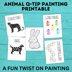 Animal Q-Tip Painting Template | Animal Painting Sheets | Animal Craft | Preschool Craft