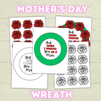 Mother's Day Wreath Craft, Paper Wreath, DIY Cut and Paste Wreath, Mother's Day Card, Sunday School Craft, Christian Activity, Homeschool