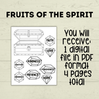 Fruits of the Spirit Craft, Treasure Chest Craft, Kids Craft Template, Sunday School Craft, Bible Lesson, Cut and Paste, Christian Activity