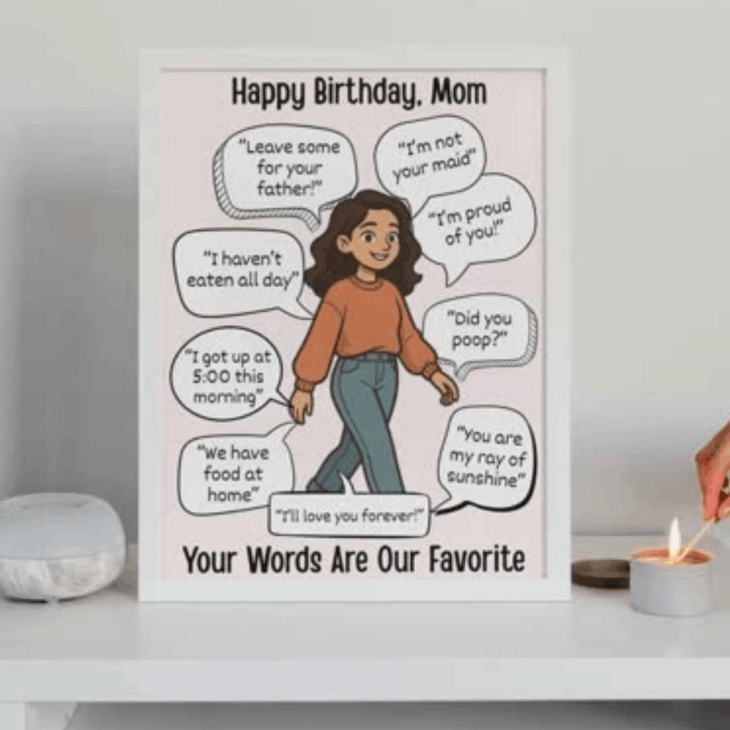 Funny Happy Birthday Mom Card, Birthday Card for Mom, Greeting Card, Quotes Card