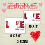 Love Valentine's Day Christian Handprint Craft for Kids, Keepsake Handprint Art, Homeschool Preschool and Kindergarten Activity