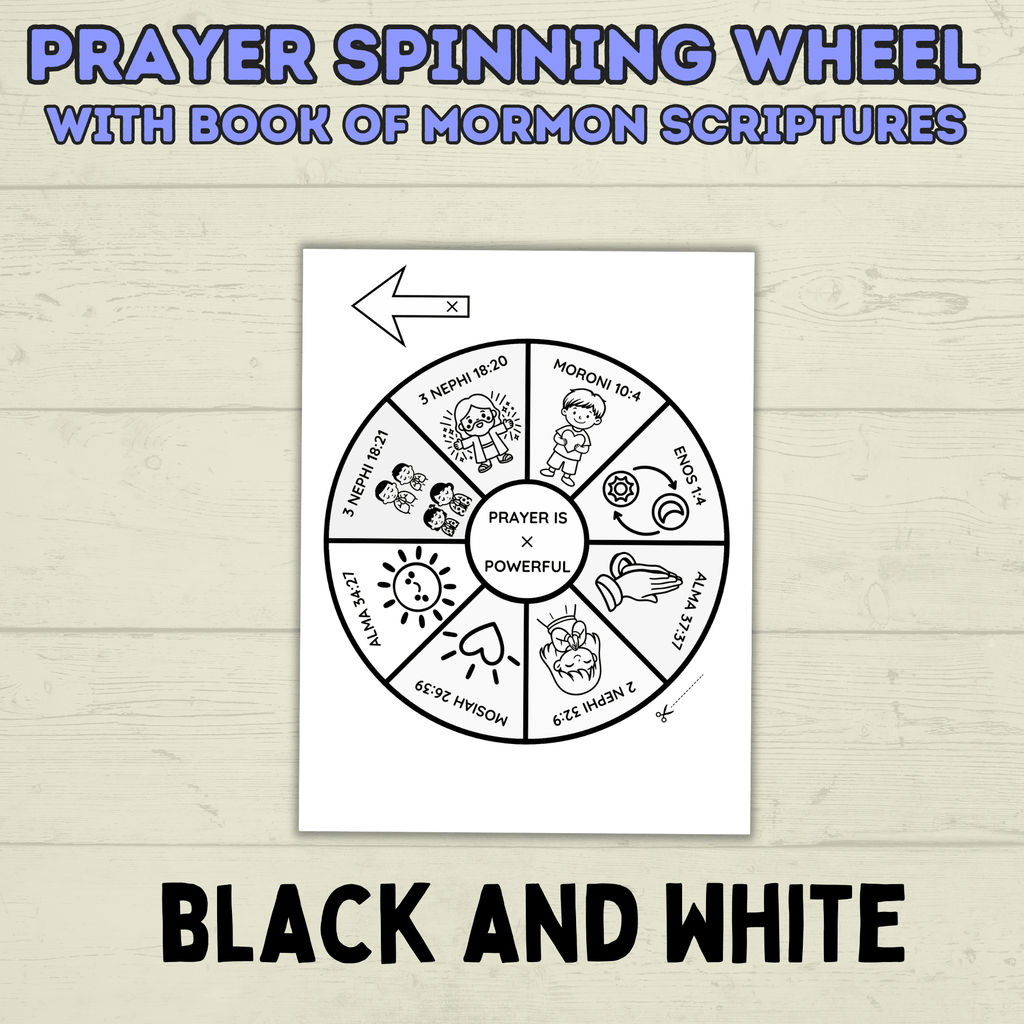 Book of Mormon Spinner Craft, BOM Craft, Sunday School Craft, Prayer Craft