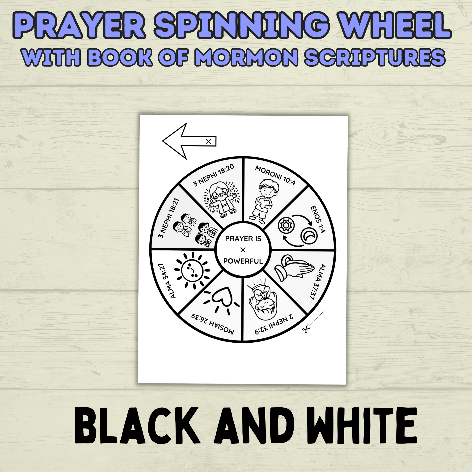 Book of Mormon Spinner Craft, BOM Craft, Sunday School Craft, Prayer Craft