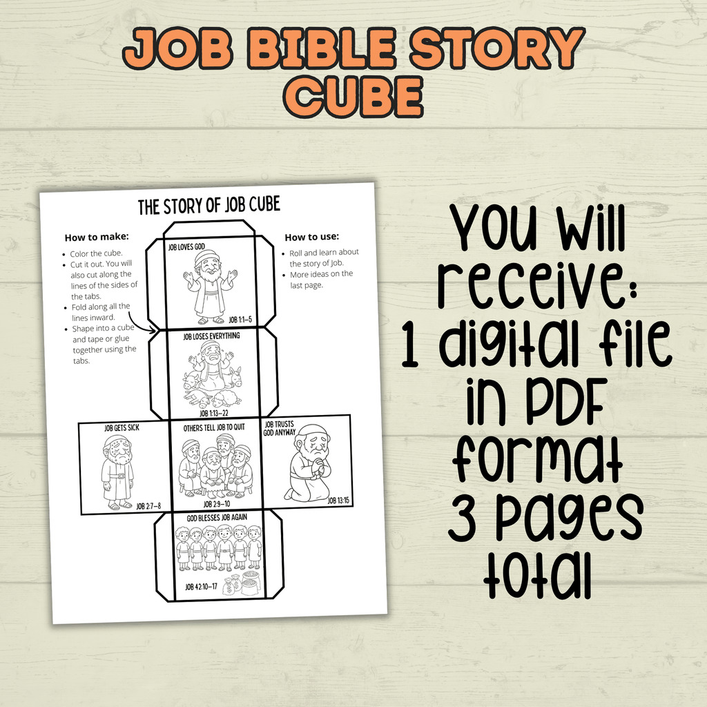Job Bible Story Cube Craft, Sunday School Crafts, Cube Crafts, Bible Craft