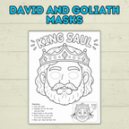 David and Goliath Masks, David Craft, Bible Story Craft, Christian Crafts, Homeschool, Bible Lesson, Sunday School