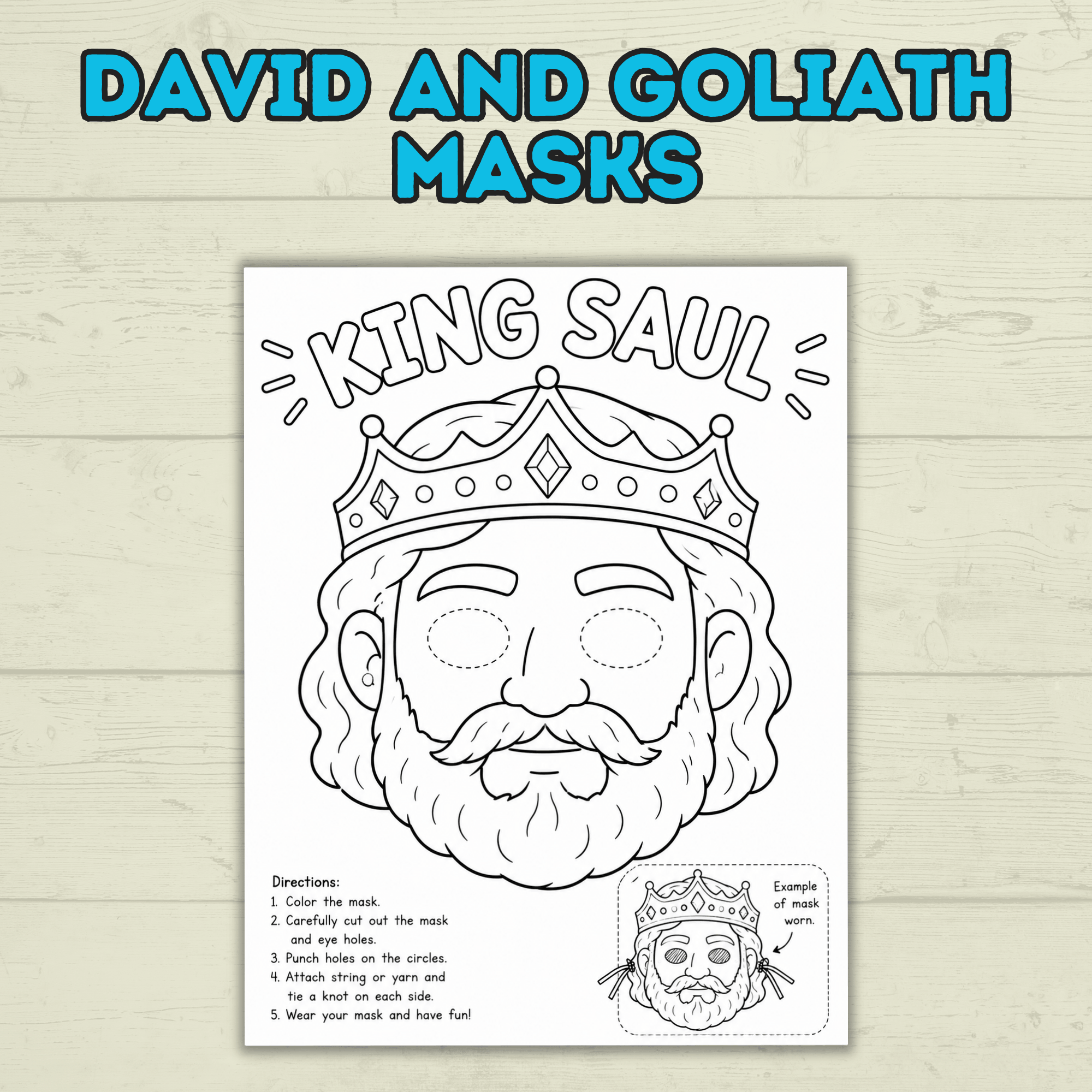 David and Goliath Masks, David Craft, Bible Story Craft, Christian Crafts, Homeschool, Bible Lesson, Sunday School