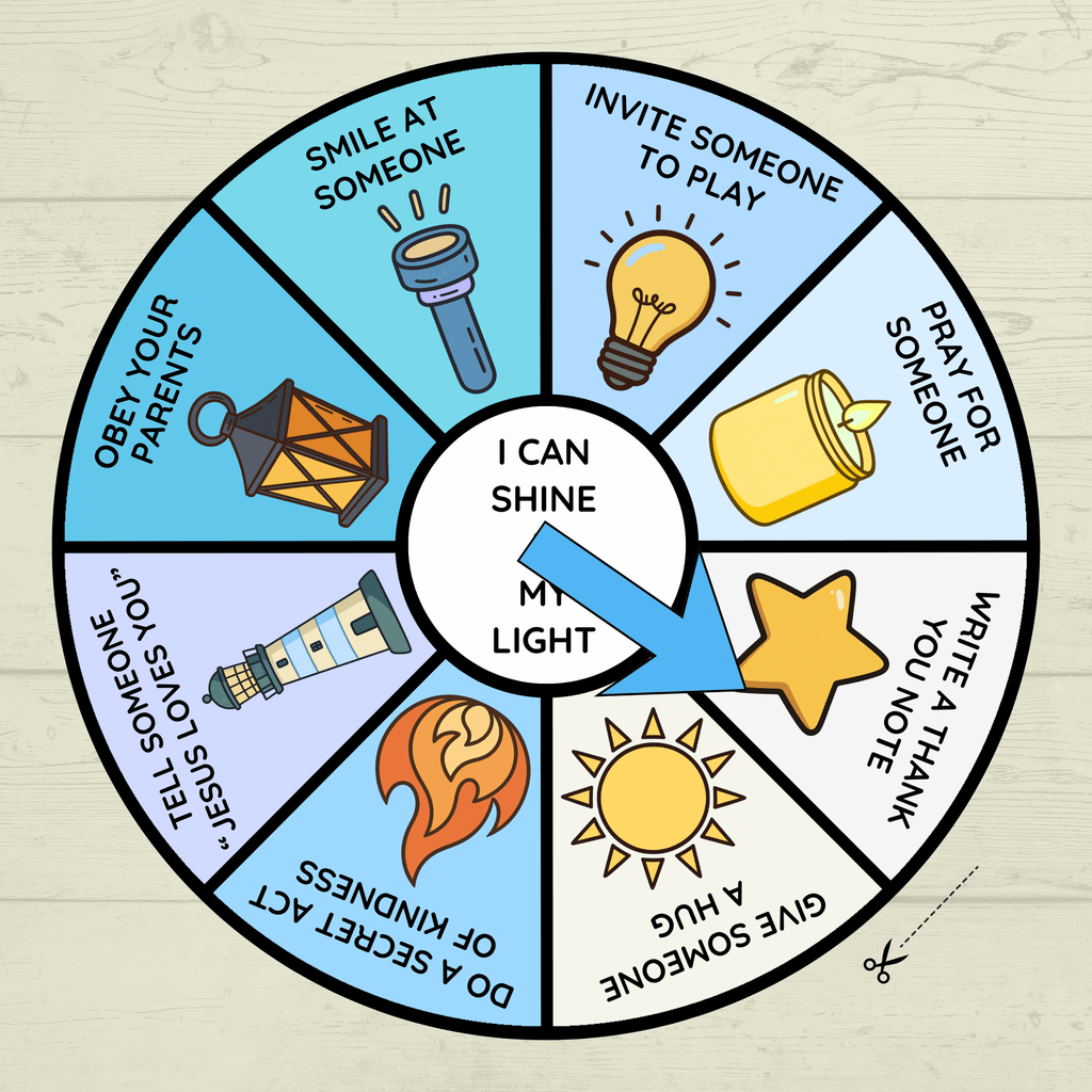 Shine My Light Craft, Matthew 5 Lesson, Bible Crafts, Sunday School Crafts, Spinner Craft, Christian Craft, Homeschool, Shine Your Light