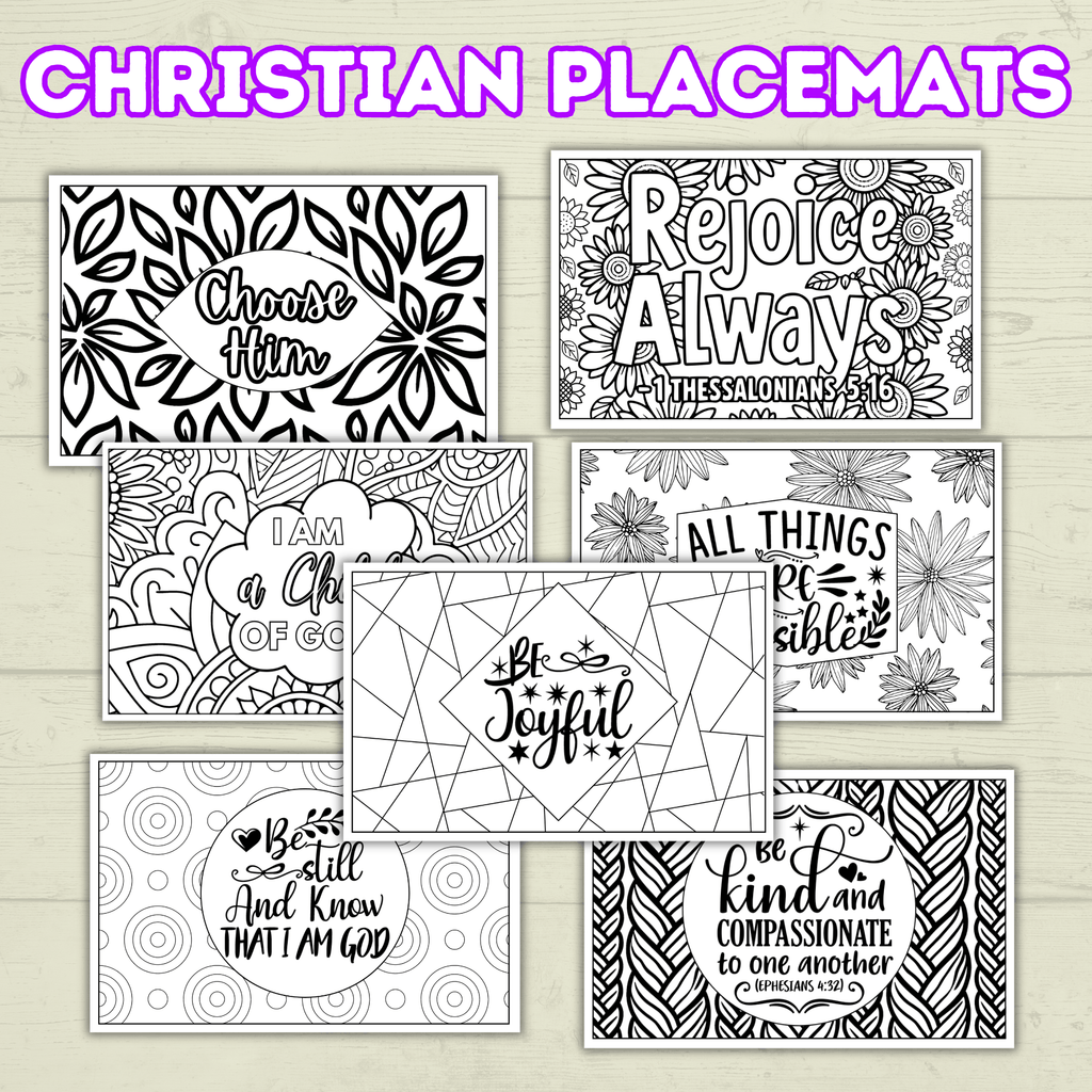 Christian Placemats for Kids and Adults