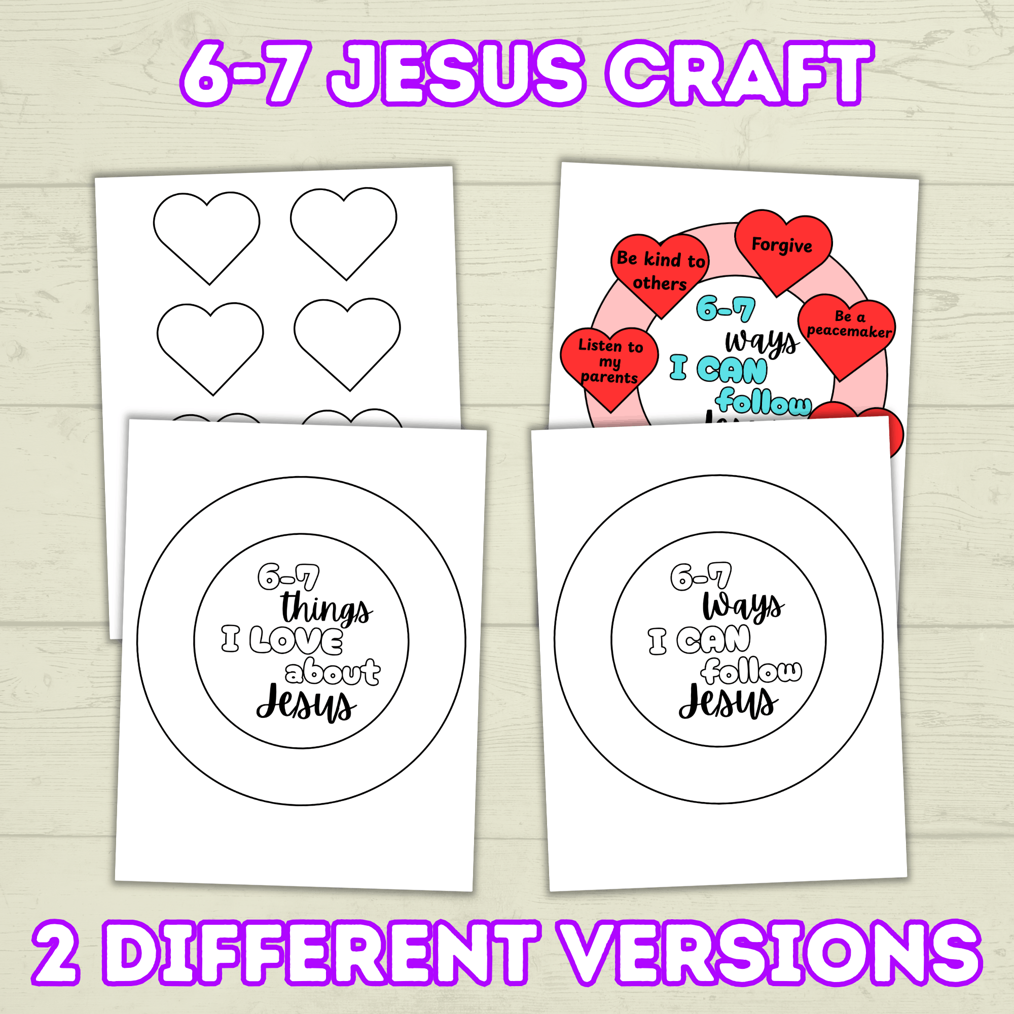 67 Craft, 67 Christian Craft for Kids, Sunday School Craft, I Love Jesus Craft, 67 Kids Activity, Christian Wreath, 67 Coloring Page