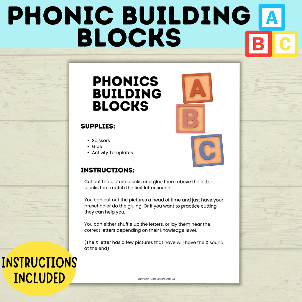 Phonic Letter Building Blocks | Phonics Activities | Alphabet Matching | Letter Sound Games | Phonic Puzzles | Preschool Crafts | Toddler