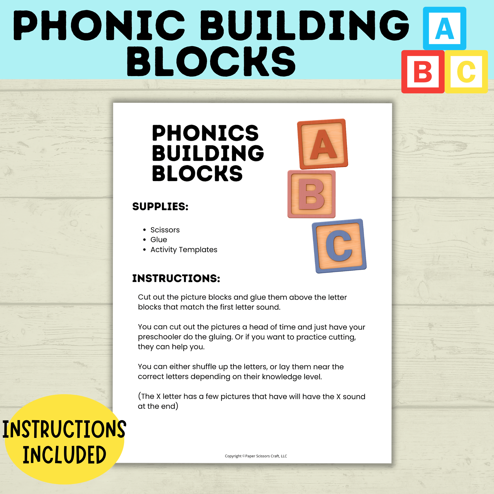 Phonic Letter Building Blocks | Phonics Activities | Alphabet Matching | Letter Sound Games | Phonic Puzzles | Preschool Crafts | Toddler