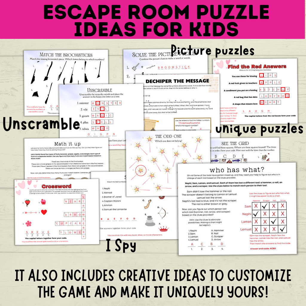 Escape Room Puzzles | Escape Room Ideas | Escape Room Games | Games for Kids | Party Games | Puzzles for Kids | Printable Escape Room